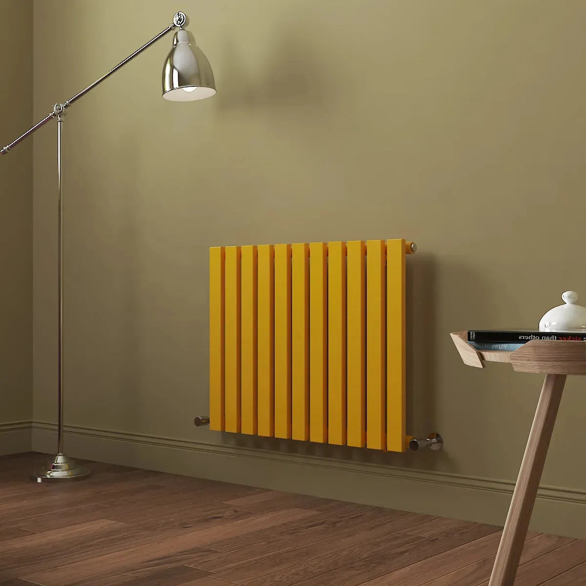 Teramo - Modern horizontal flat panel radiator zinc yellow