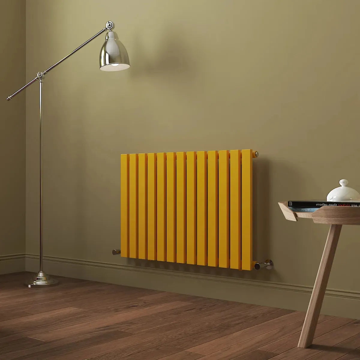 Teramo - Modern horizontal flat panel radiator zinc yellow