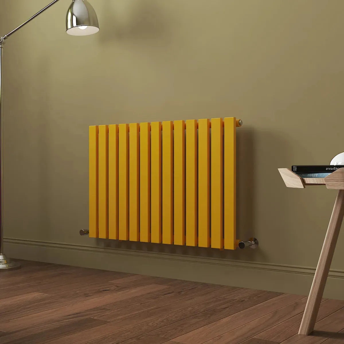 Teramo - Modern horizontal flat panel radiator zinc yellow