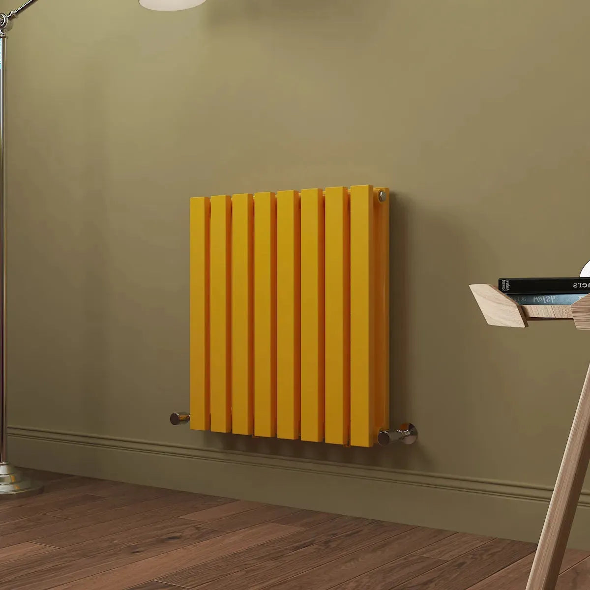 Teramo - Modern horizontal flat panel radiator zinc yellow