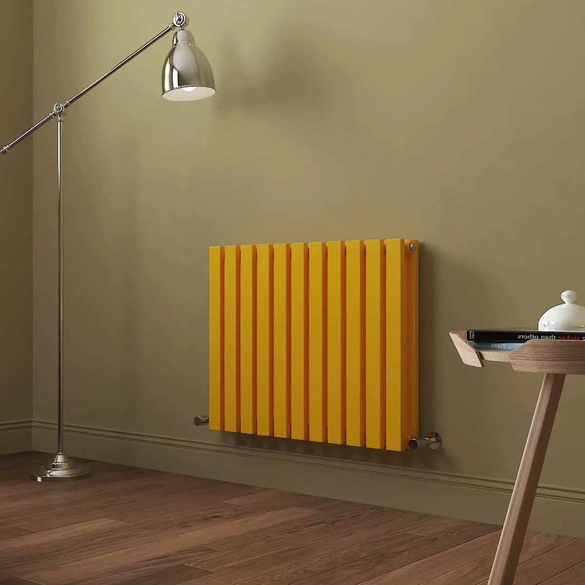 Teramo - Modern horizontal flat panel radiator zinc yellow