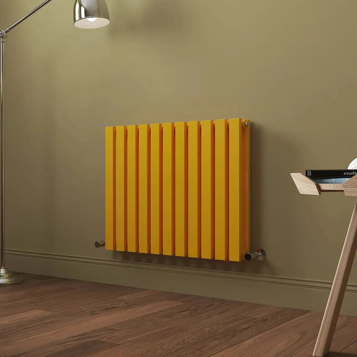 Teramo - Modern horizontal flat panel radiator zinc yellow