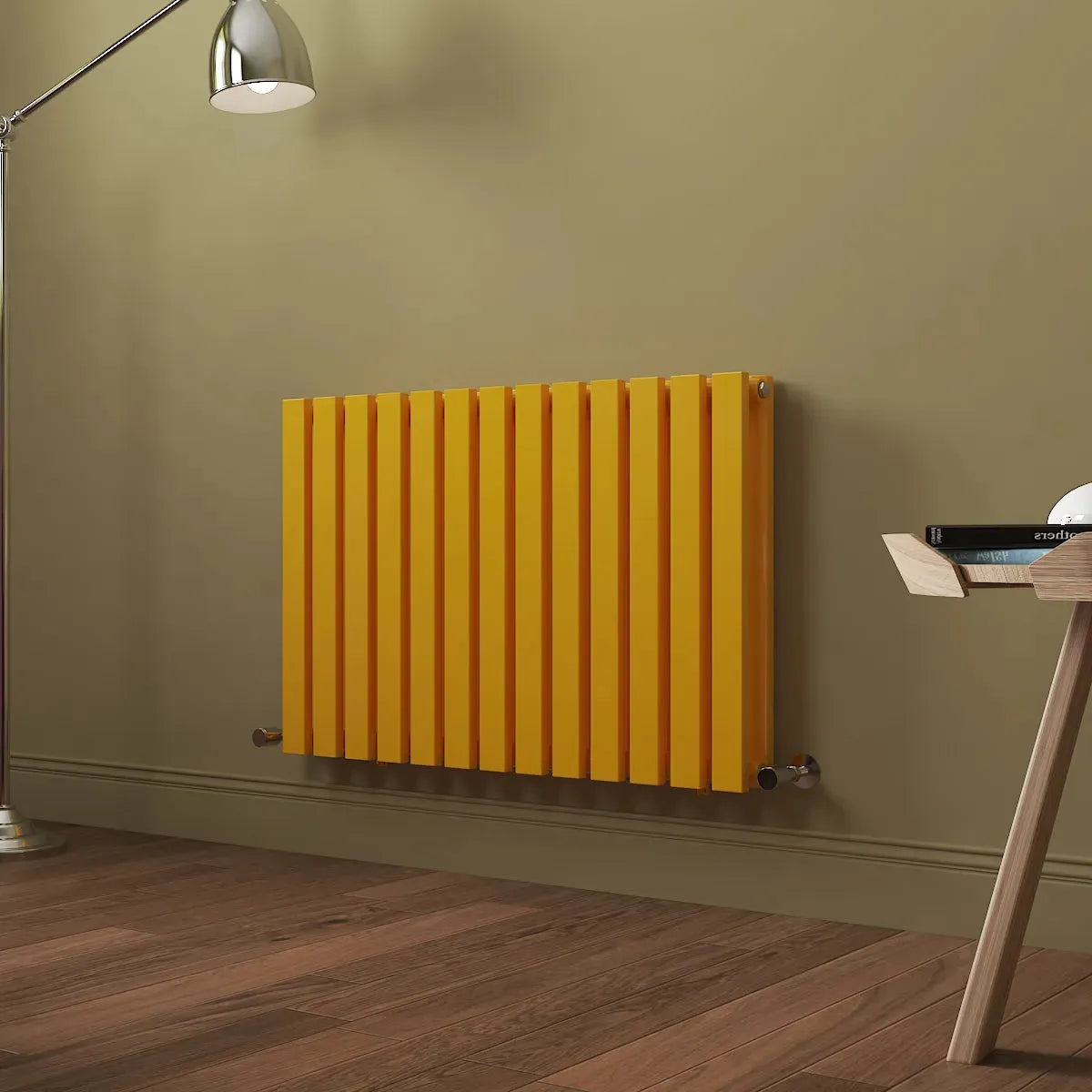 Teramo - Modern horizontal flat panel radiator zinc yellow