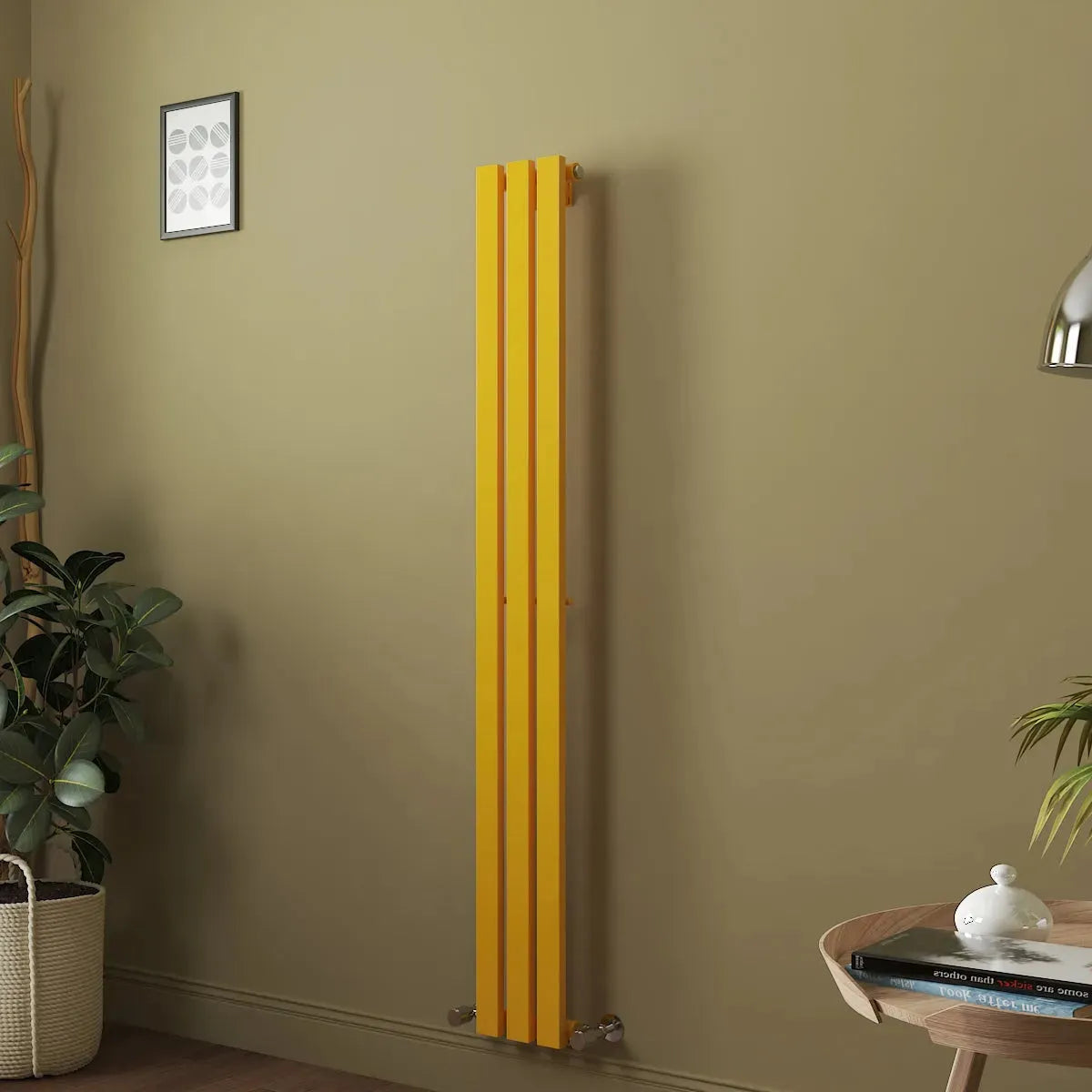 Teramo - Modern vertical flat panel radiator zinc yellow