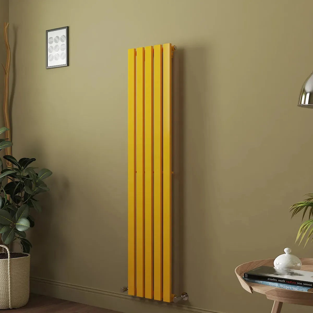 Teramo - Modern vertical flat panel radiator zinc yellow