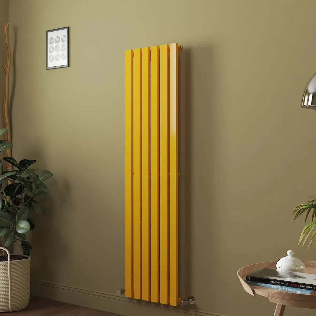 Teramo - Modern vertical flat panel radiator zinc yellow