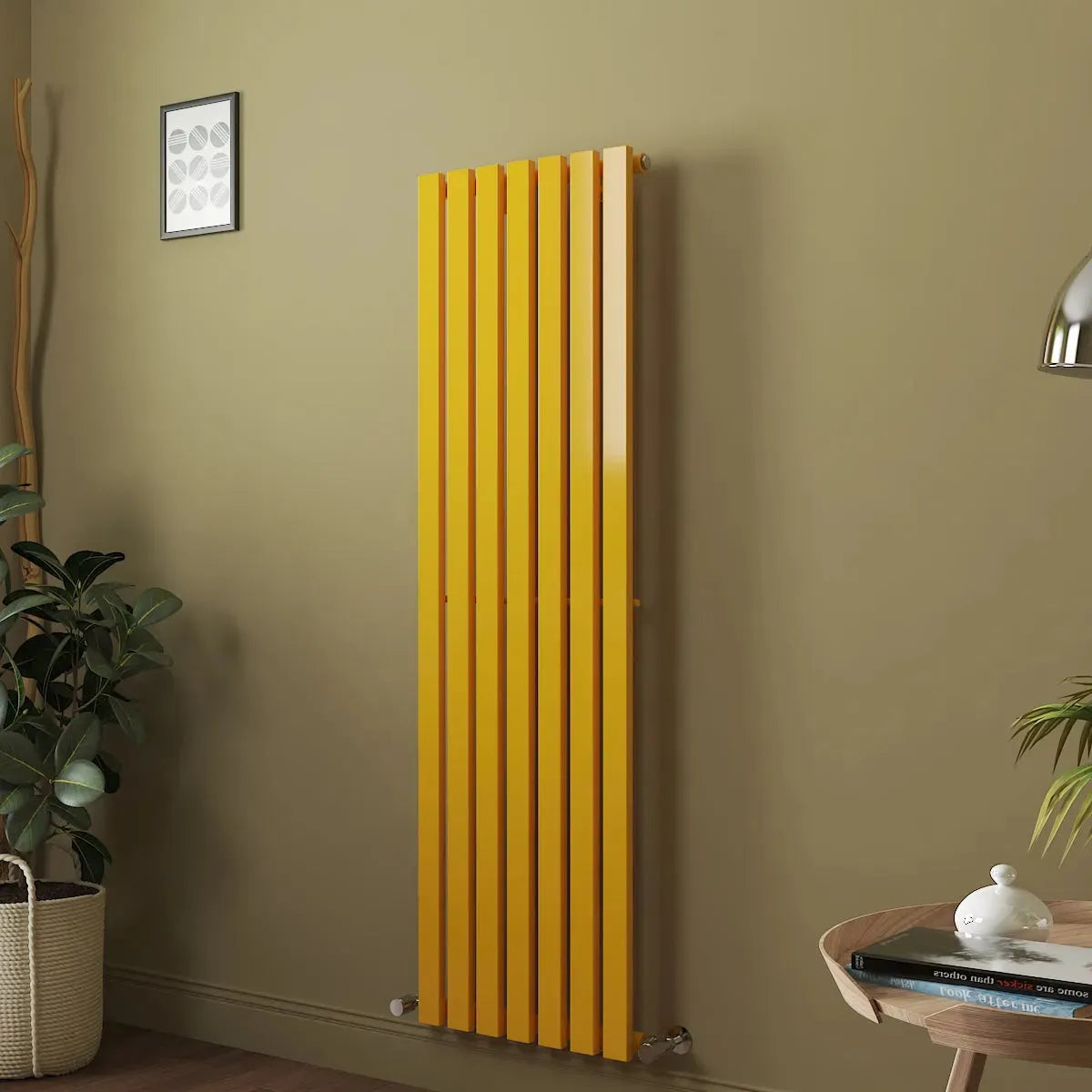 Teramo - Modern vertical flat panel radiator zinc yellow