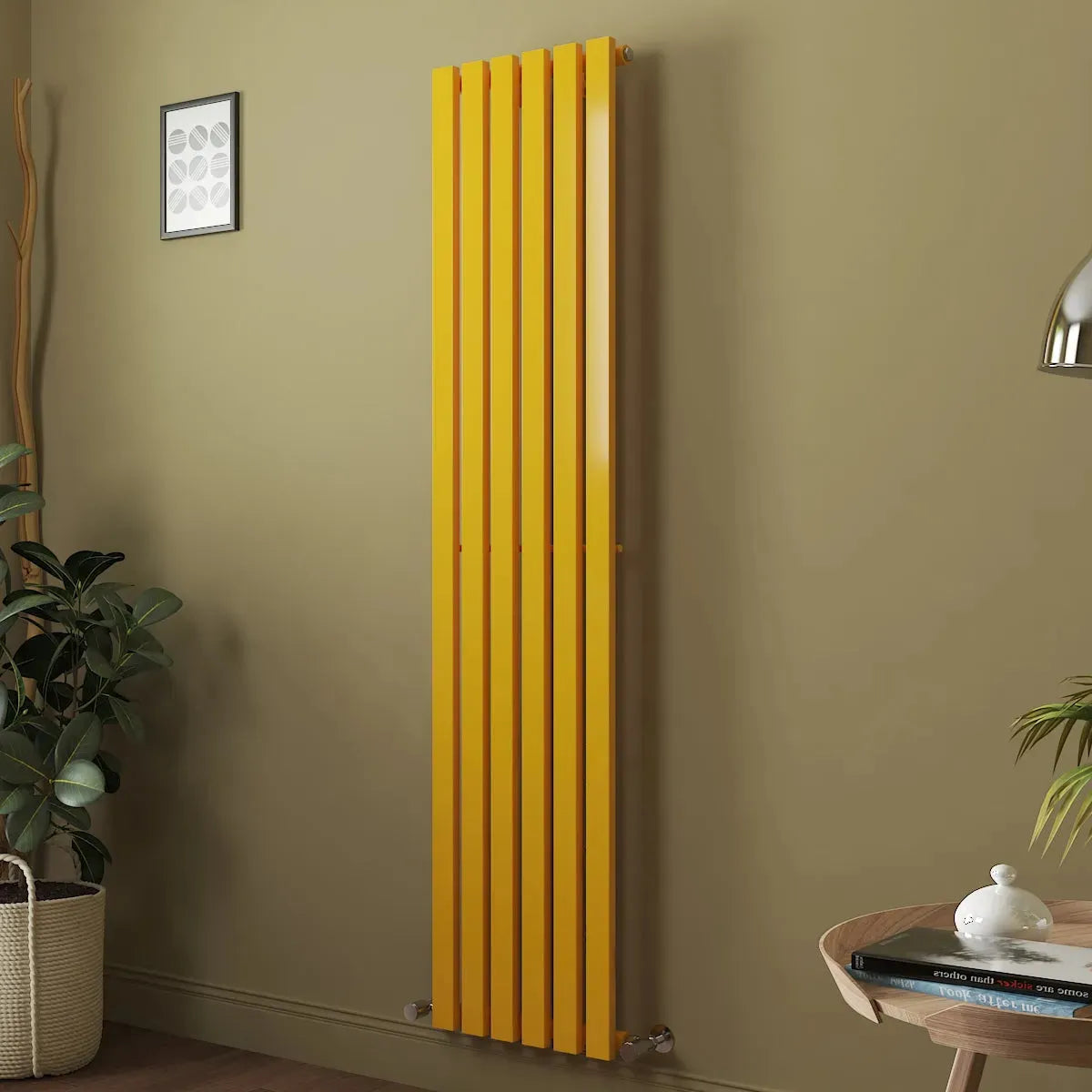 Teramo - Modern vertical flat panel radiator zinc yellow