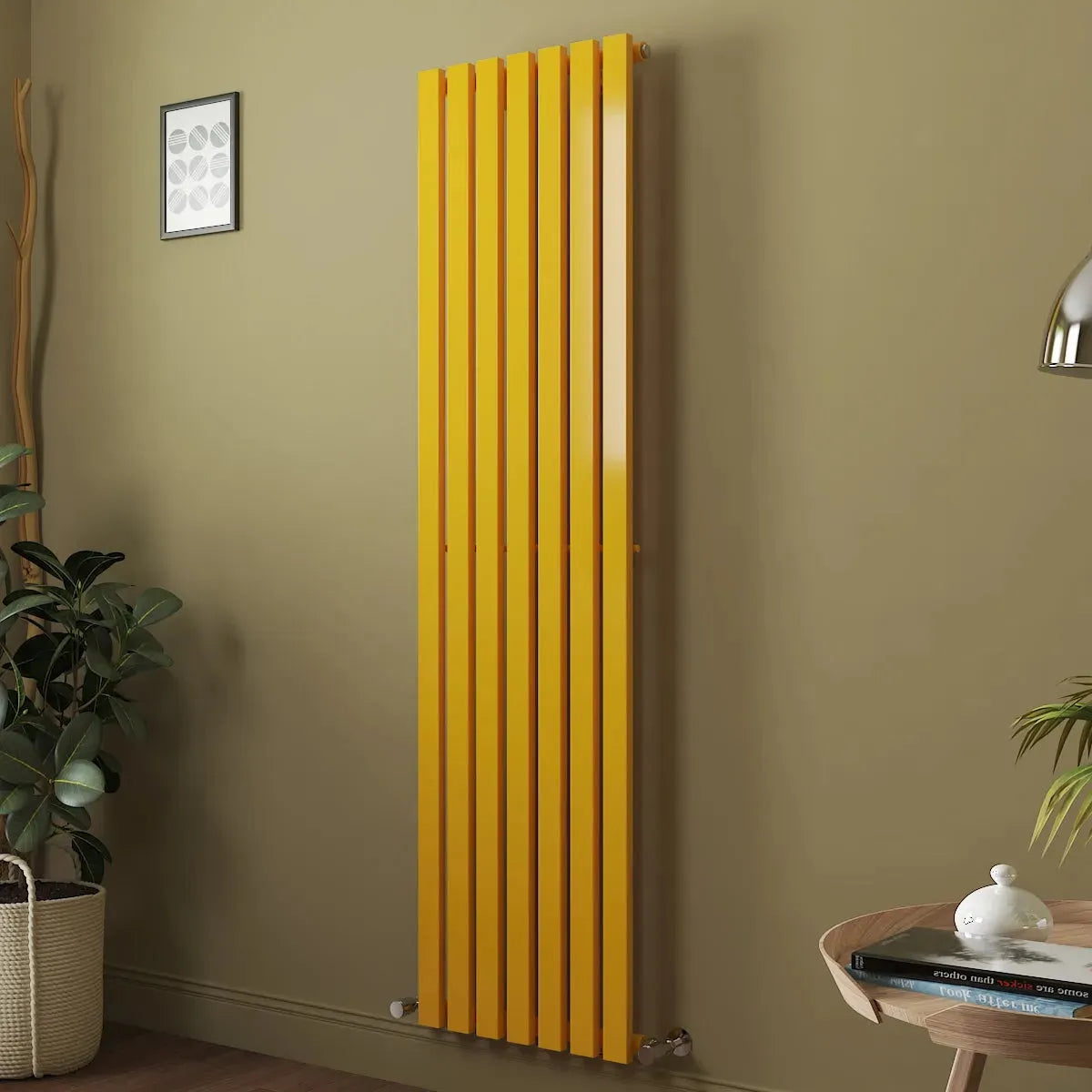 Teramo - Modern vertical flat panel radiator zinc yellow