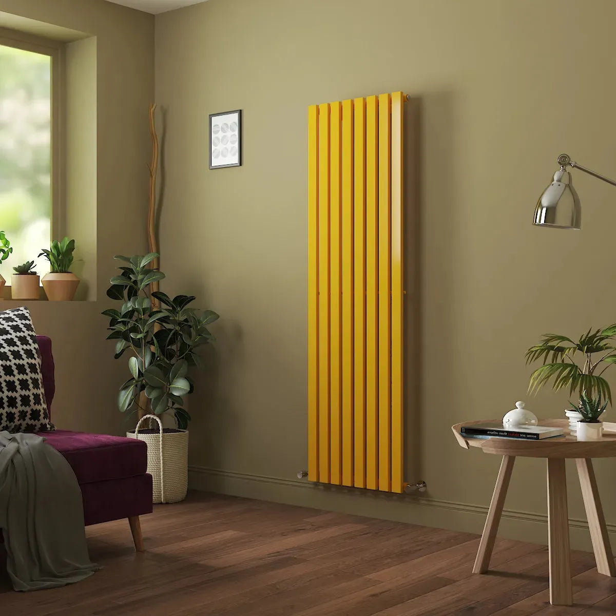 Teramo - Modern vertical flat panel radiator zinc yellow