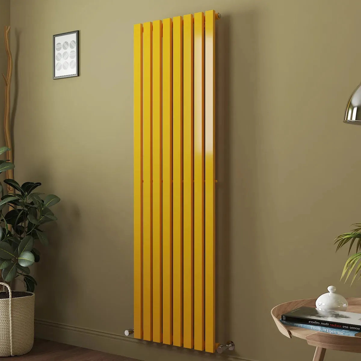 Teramo - Modern vertical flat panel radiator zinc yellow