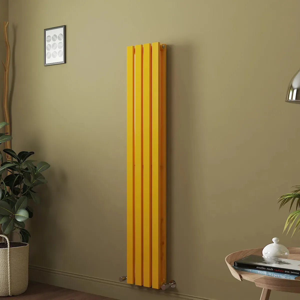 Teramo - Modern vertical flat panel radiator zinc yellow