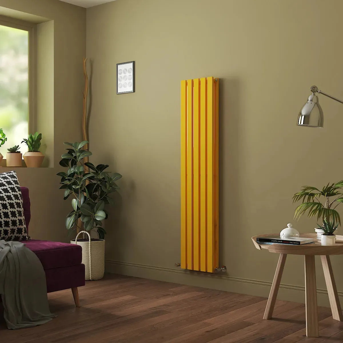 Teramo - Modern vertical flat panel radiator zinc yellow