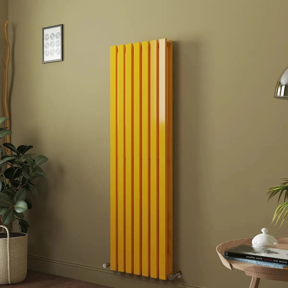 Teramo - Modern vertical flat panel radiator zinc yellow