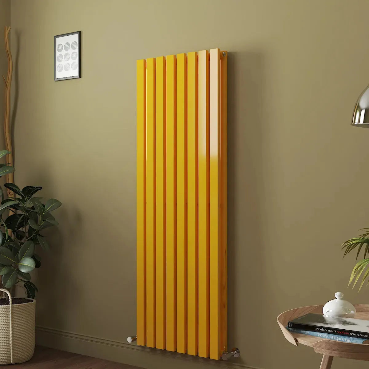 Teramo - Modern vertical flat panel radiator zinc yellow