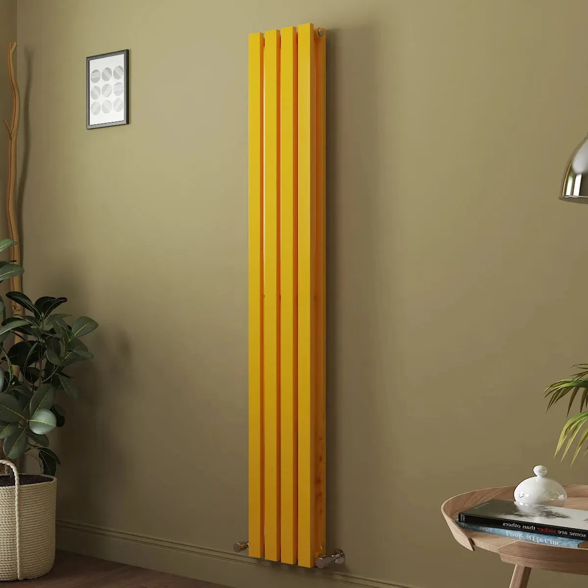 Teramo - Modern vertical flat panel radiator zinc yellow