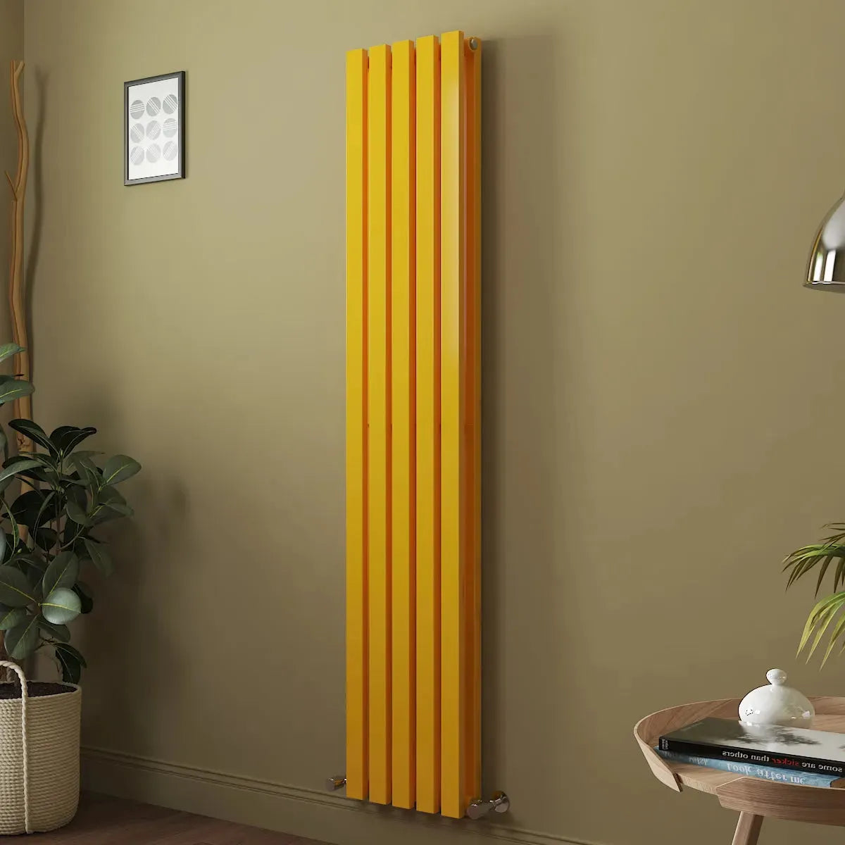 Teramo - Modern vertical flat panel radiator zinc yellow