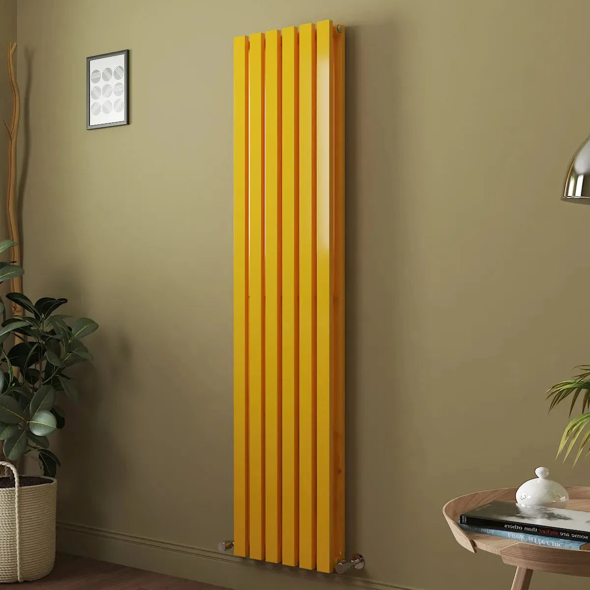 Teramo - Modern vertical flat panel radiator zinc yellow