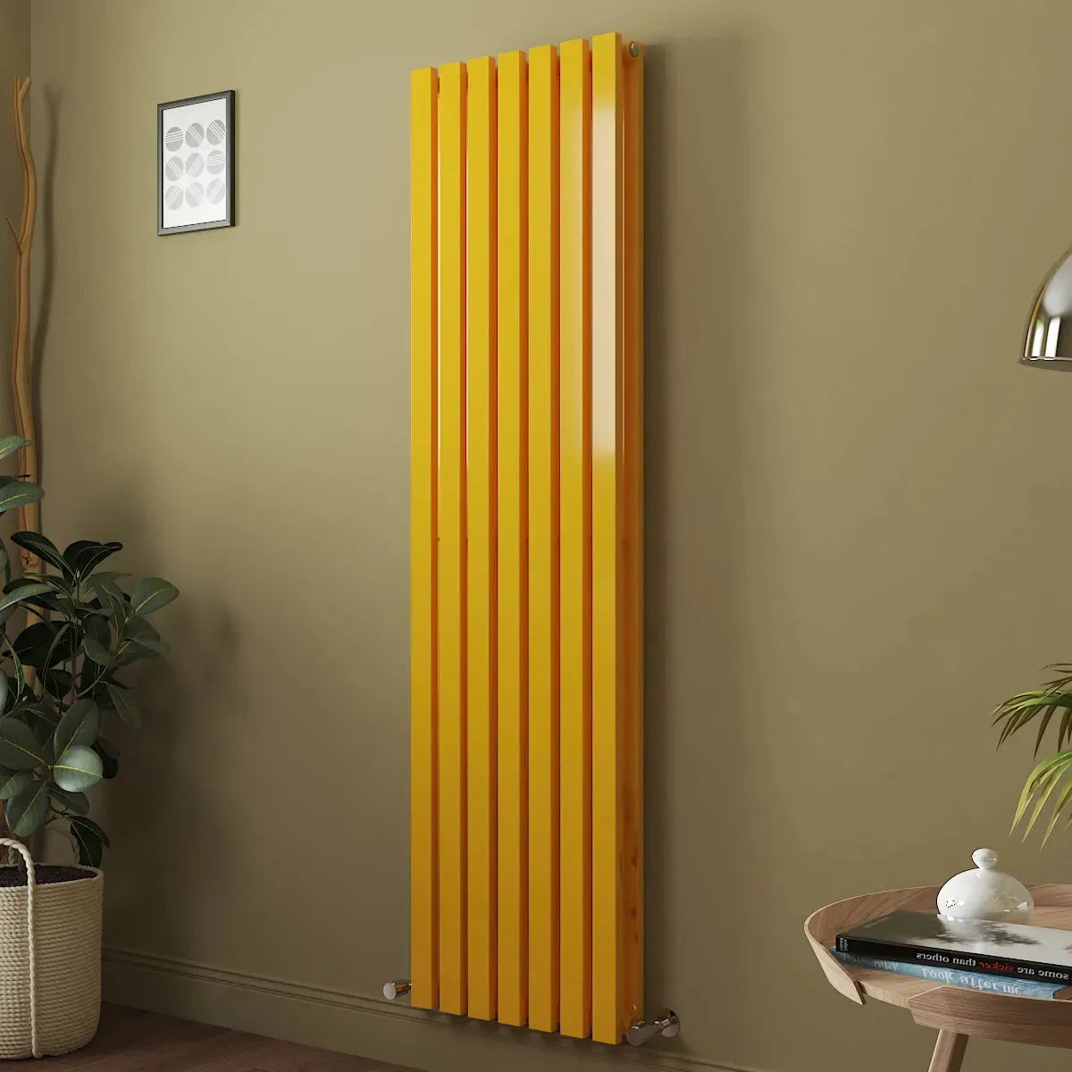 Teramo - Modern vertical flat panel radiator zinc yellow