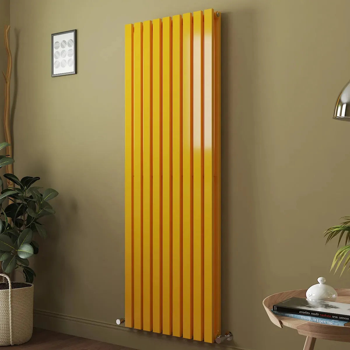 Teramo - Modern vertical flat panel radiator zinc yellow