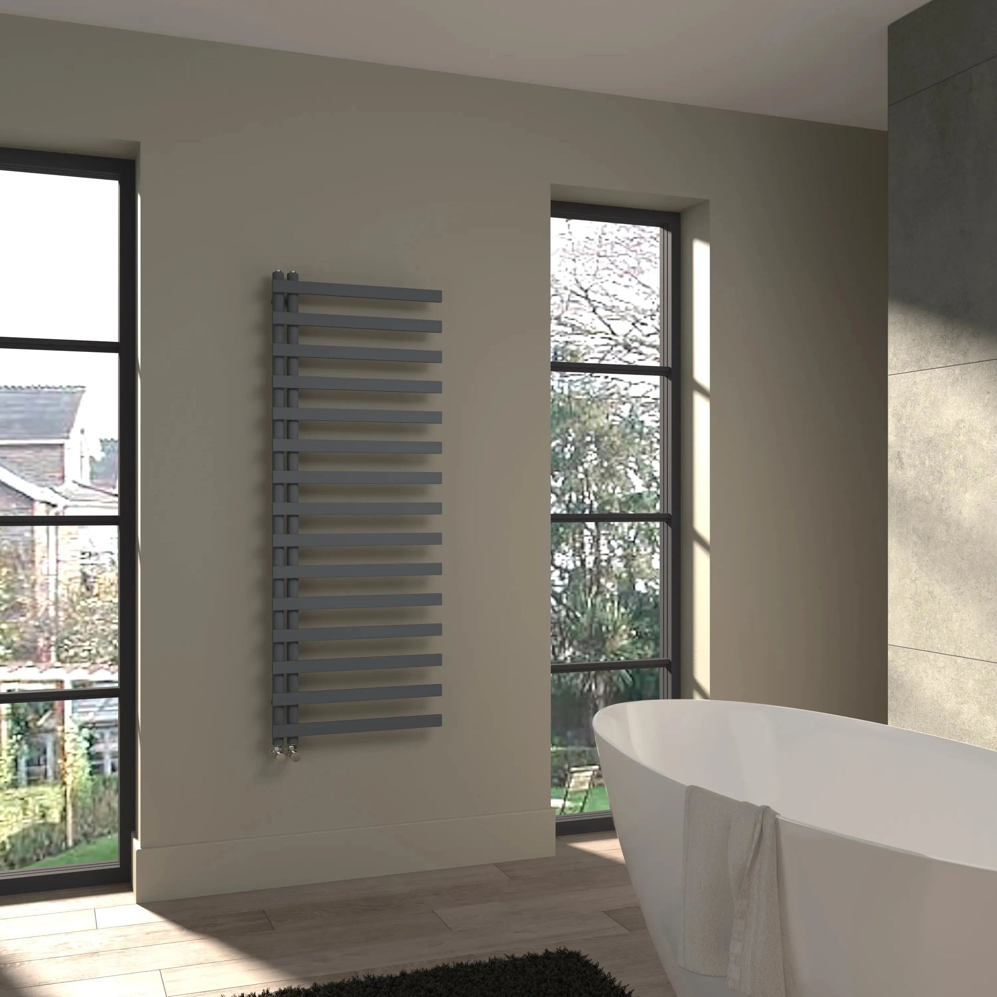 Belluno - Designer heated towel rail anthracite - Warmthology