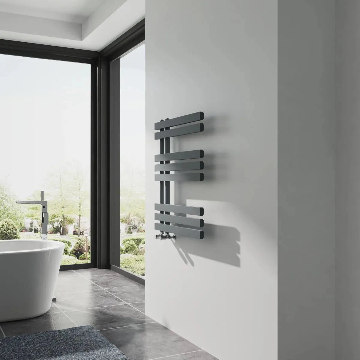 Burano - Designer heated towel rail anthracite - Warmthology