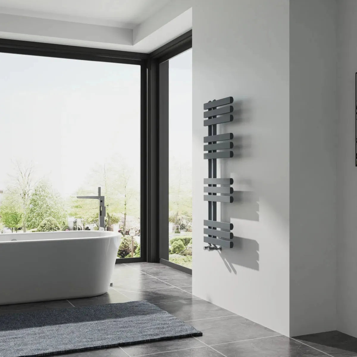 Burano - Designer heated towel rail anthracite - Warmthology