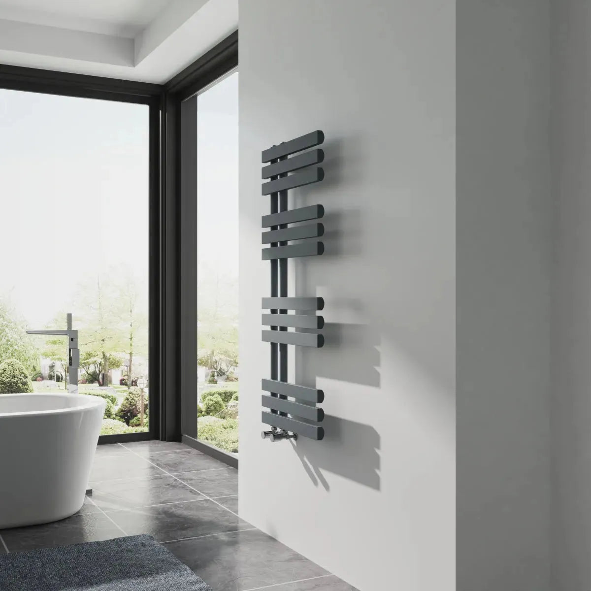 Burano - Designer heated towel rail anthracite - Warmthology