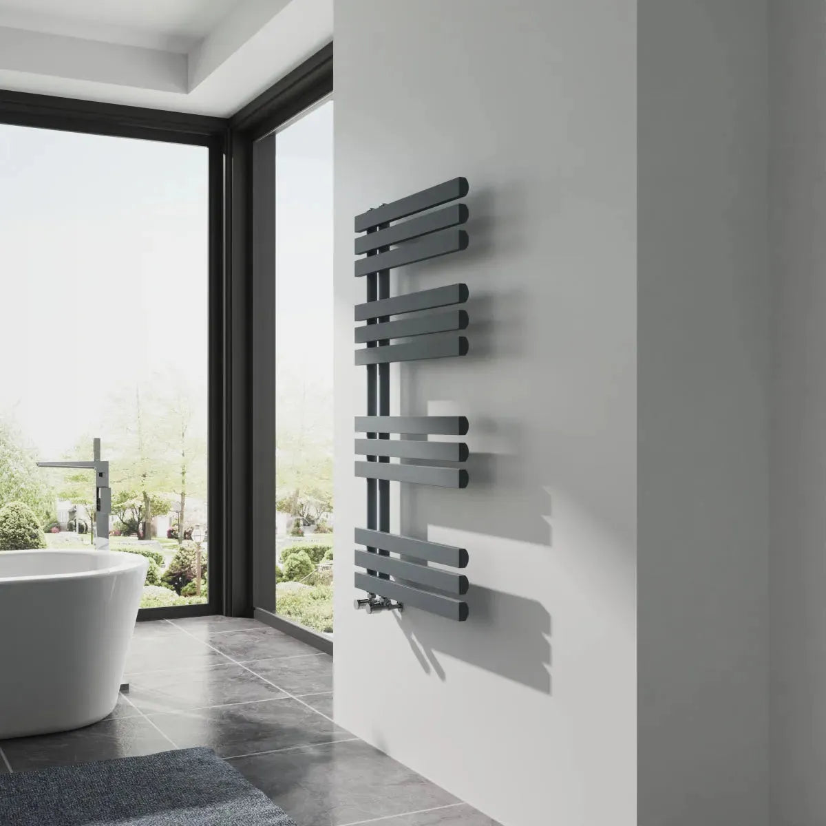 Burano - Designer heated towel rail anthracite - Warmthology