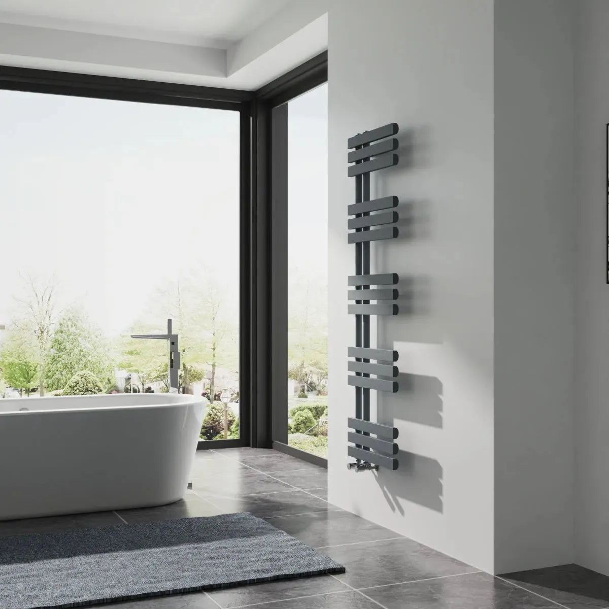 Burano - Designer heated towel rail anthracite - Warmthology