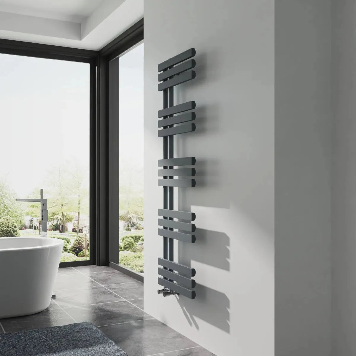 Burano - Designer heated towel rail anthracite - Warmthology