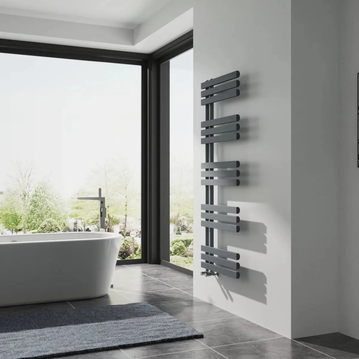 Burano - Designer heated towel rail anthracite - Warmthology