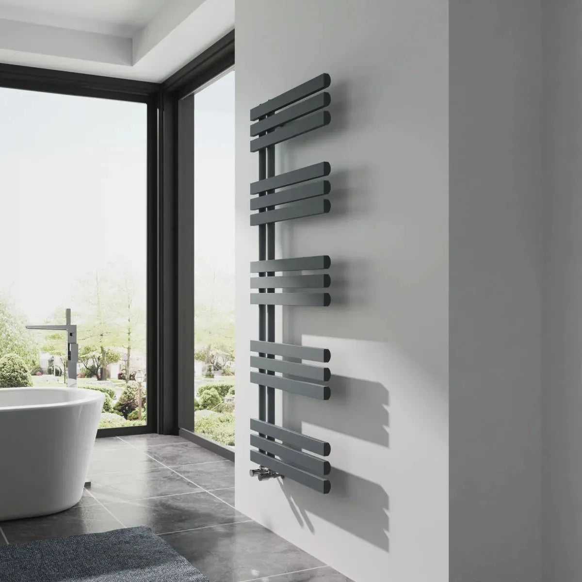 Burano - Designer heated towel rail anthracite - Warmthology