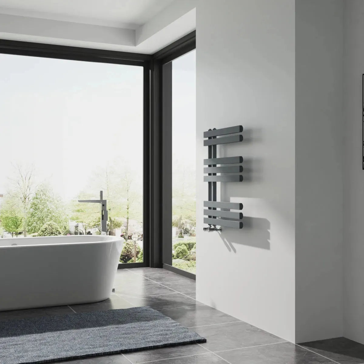 Burano - Designer heated towel rail anthracite - Warmthology