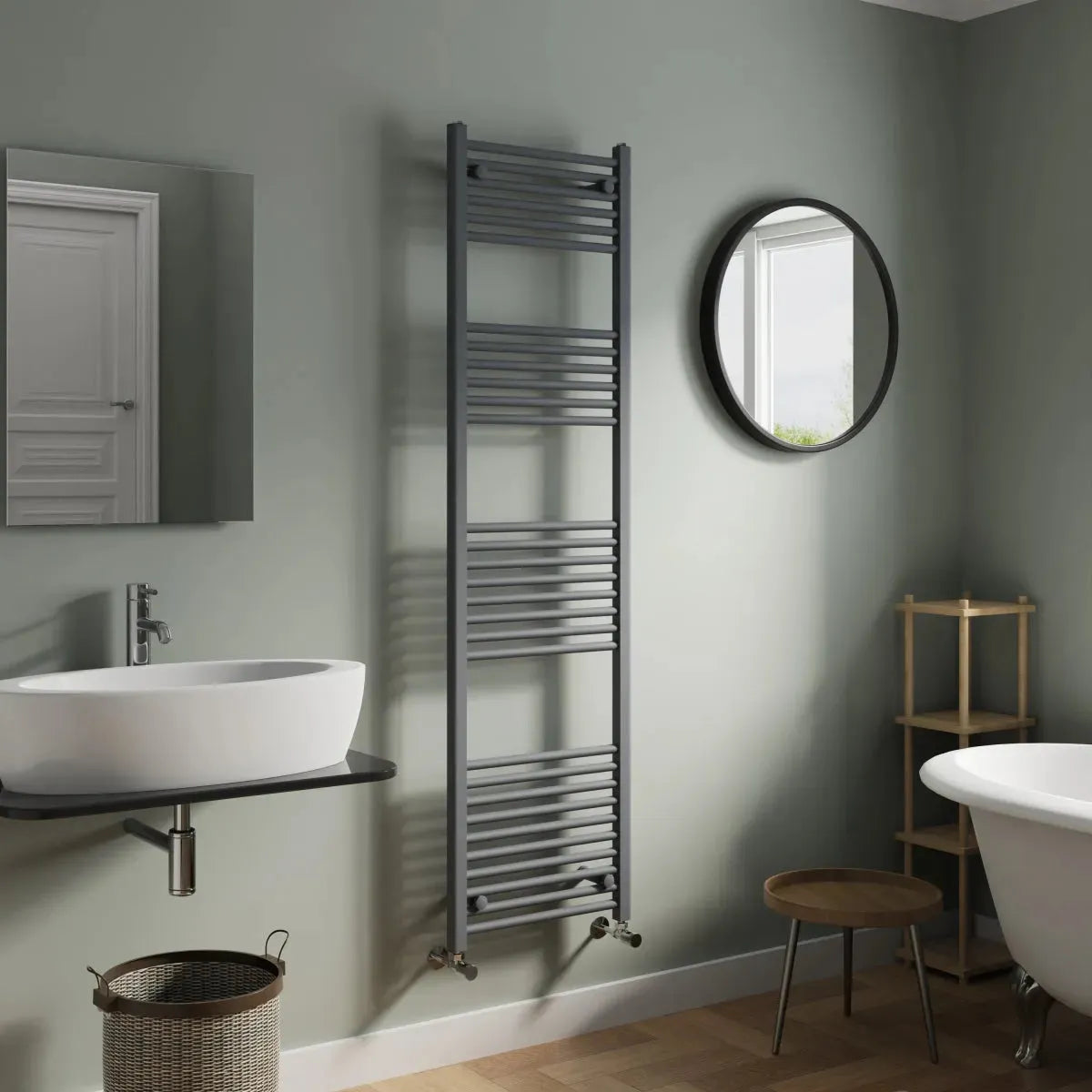 Enna - Straight heated towel rail anthracite - Warmthology