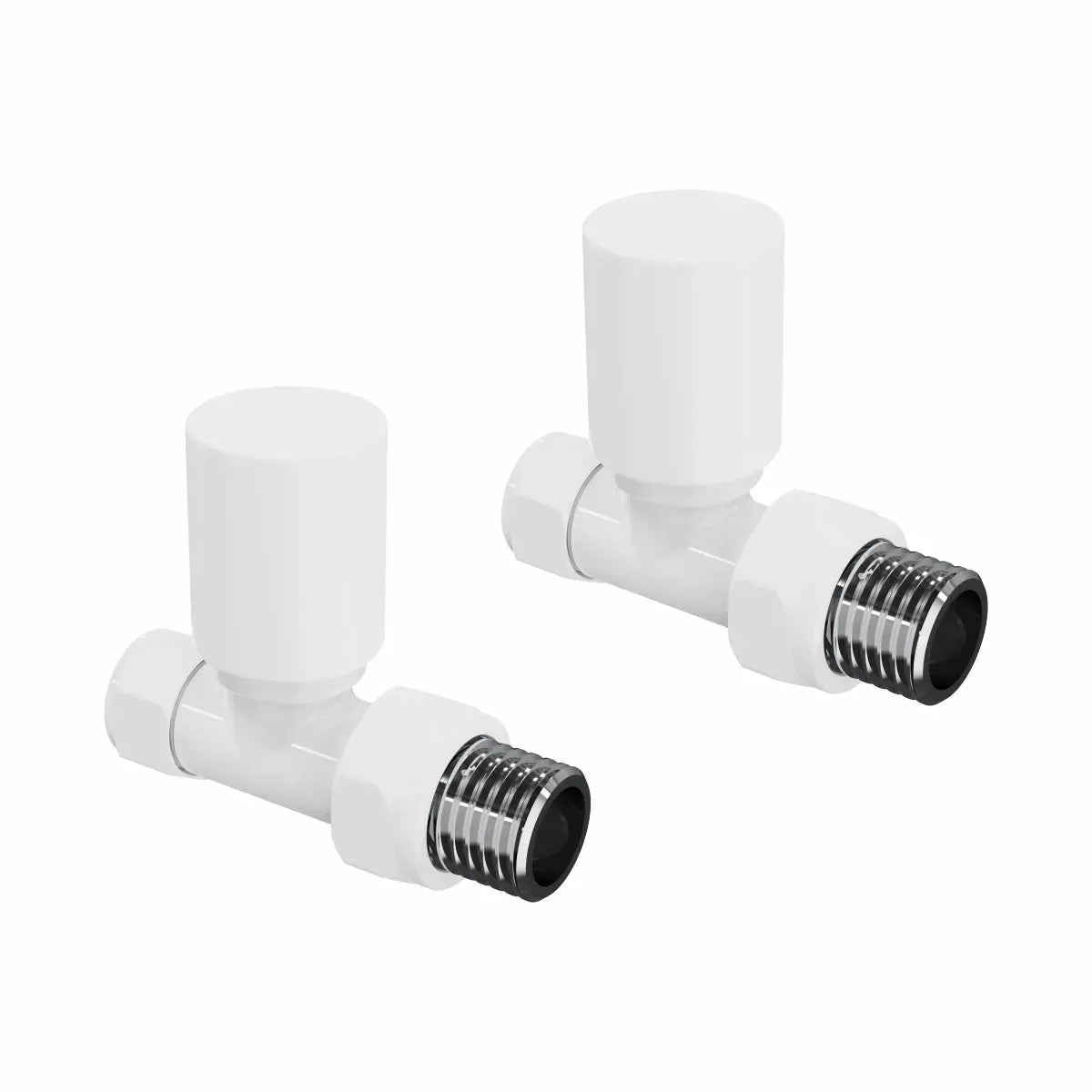 Modern round straight radiator valves - Warmthology