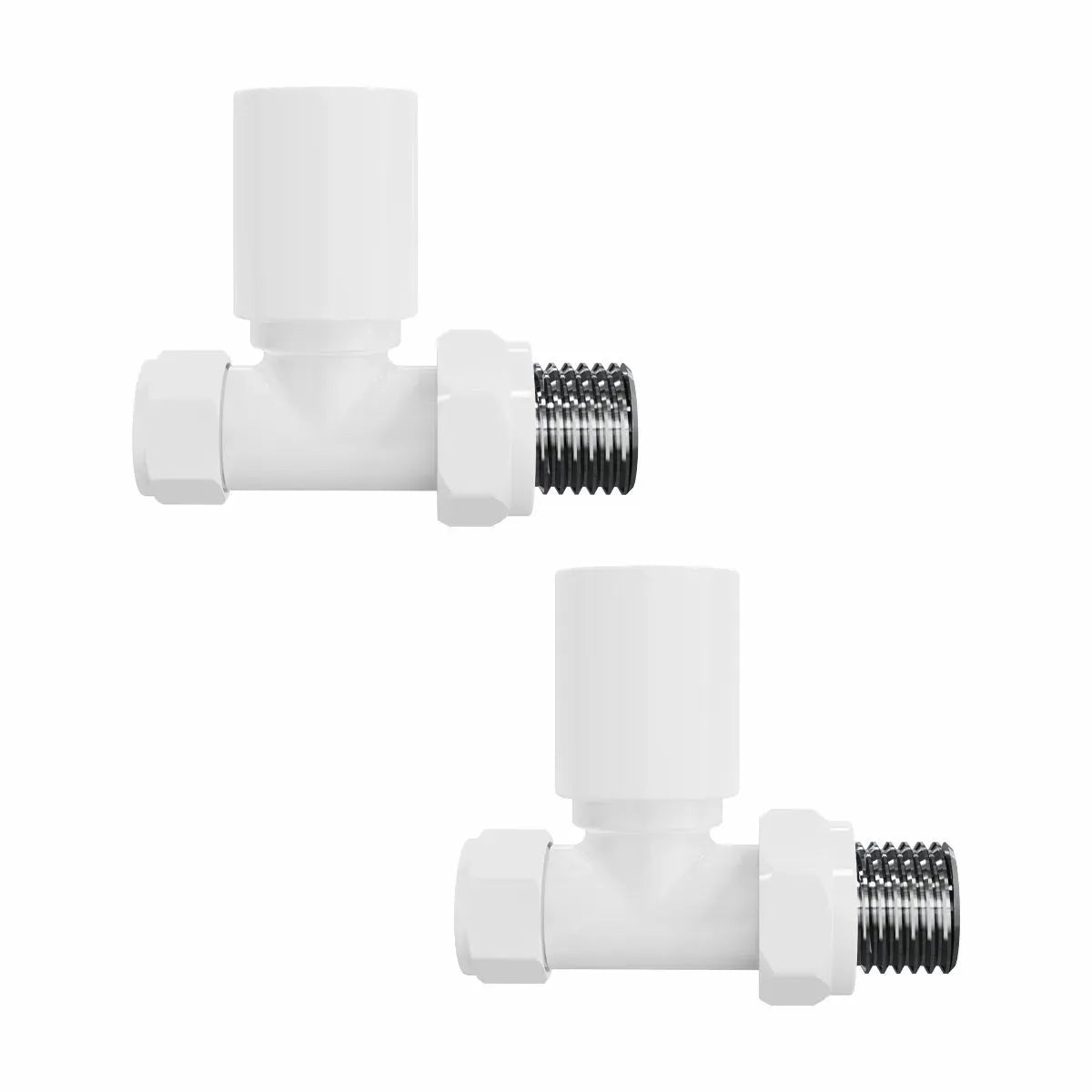 Modern round straight radiator valves - Warmthology