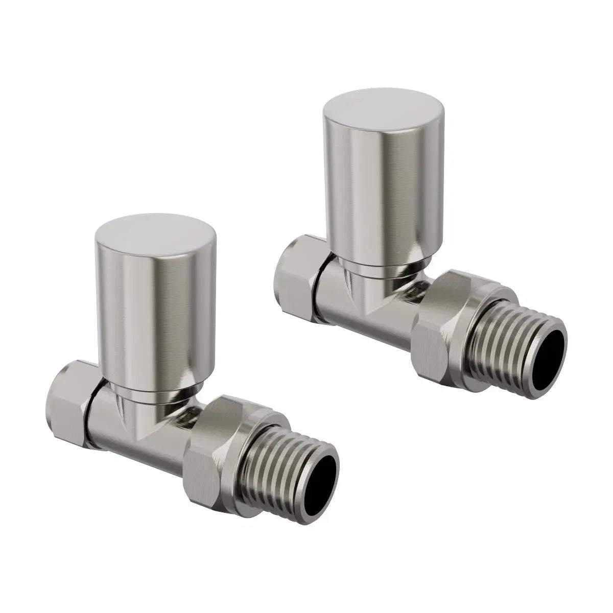 Modern round straight radiator valves - Warmthology