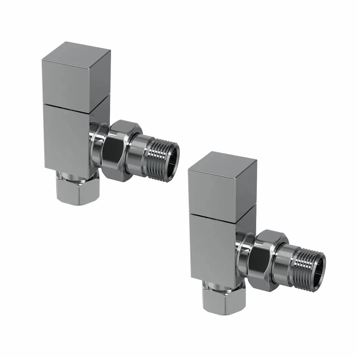 Modern square angled radiator valves - Warmthology