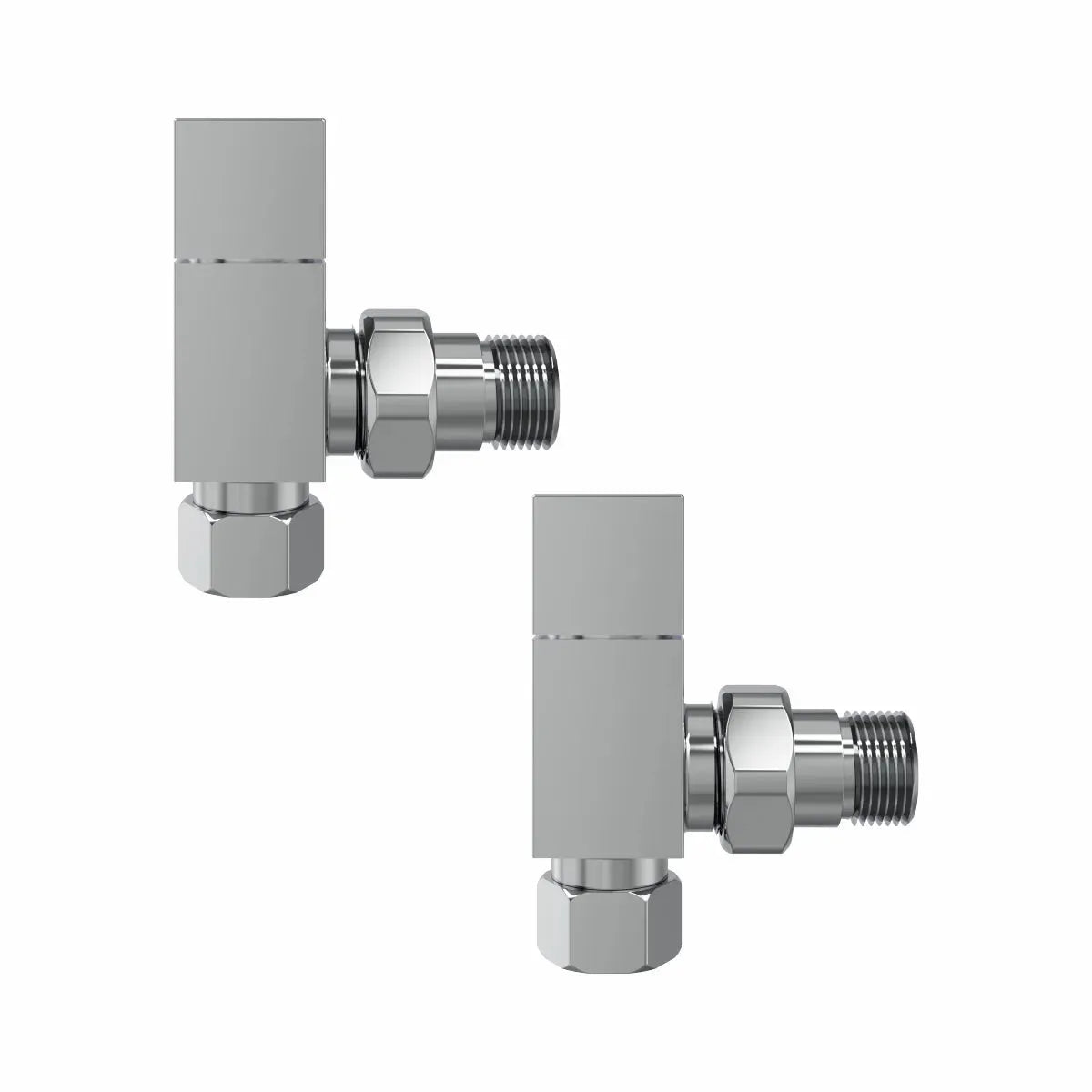 Modern square angled radiator valves - Warmthology