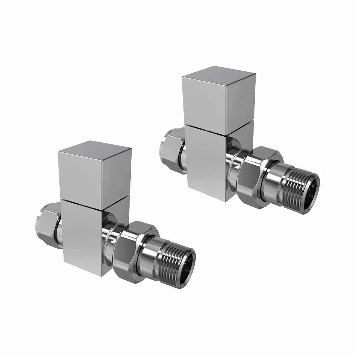 Modern square straight radiator valves - Warmthology