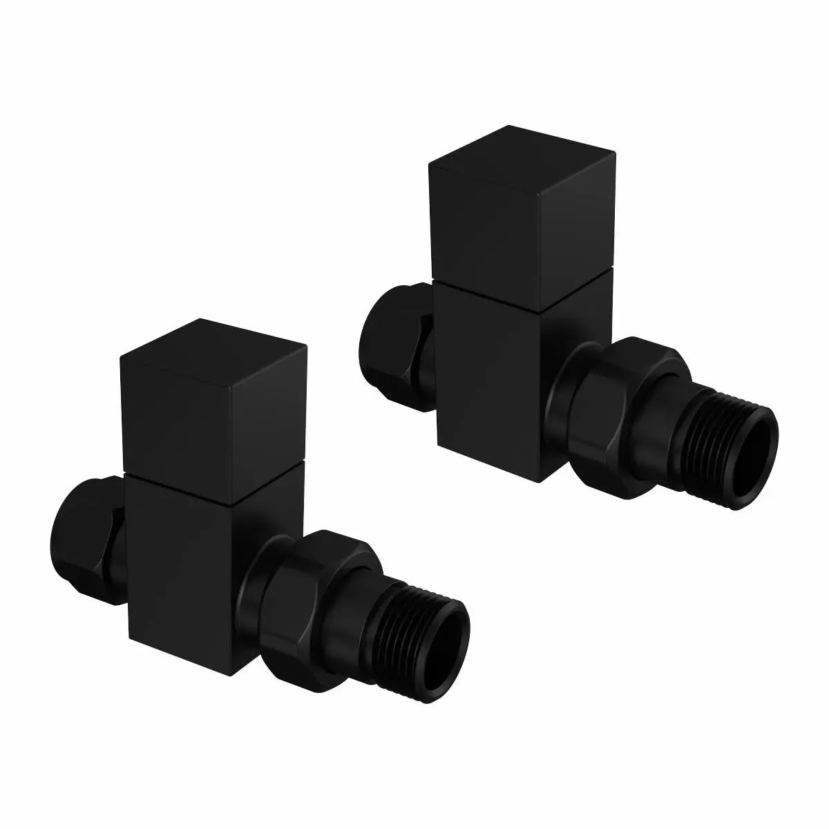 Modern square straight radiator valves - Warmthology