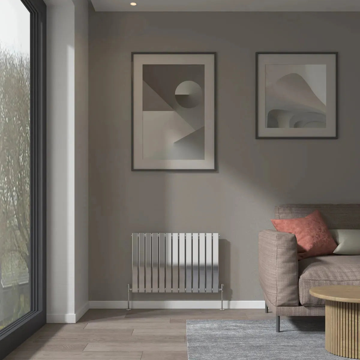 San Remo - Modern horizontal flat panel radiator chrome - Warmthology