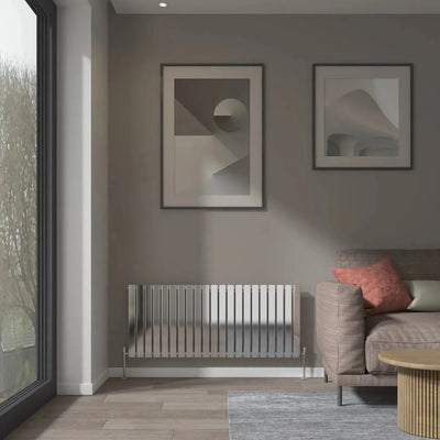 San Remo - Modern horizontal flat panel radiator chrome - Warmthology