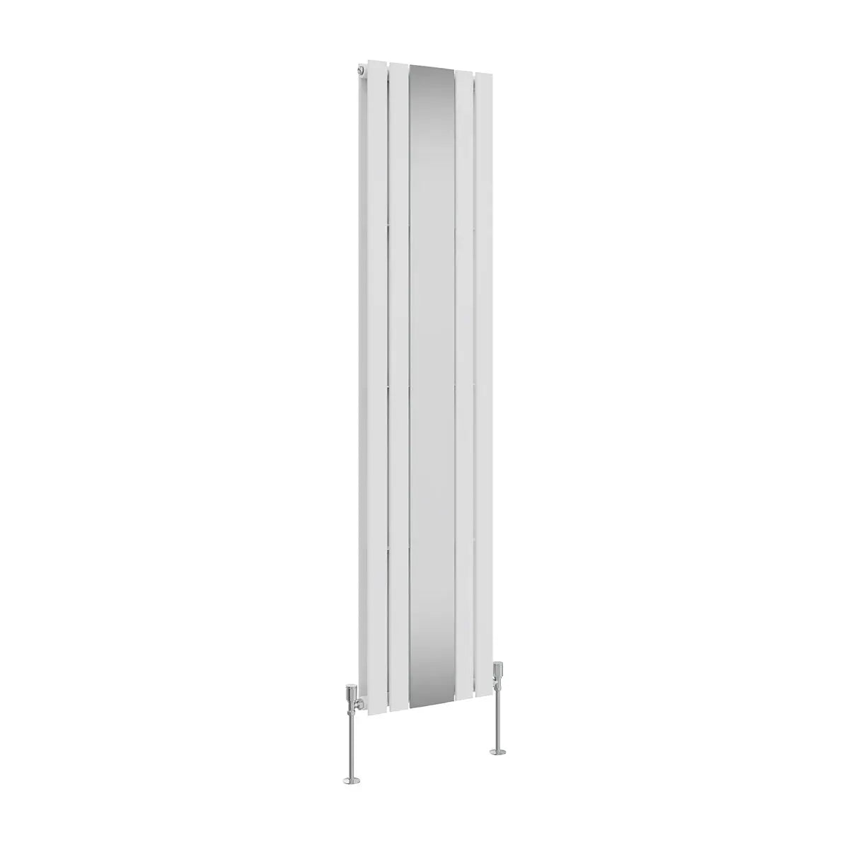 San Remo - Modern vertical flat panel mirror radiator white - Warmthology