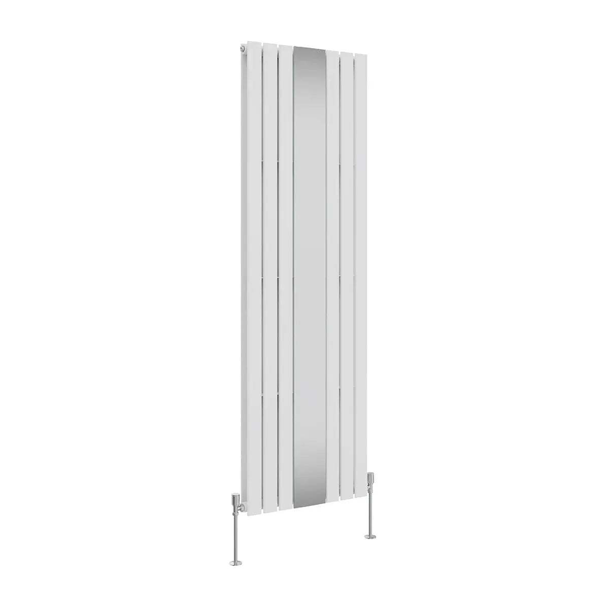 San Remo - Modern vertical flat panel mirror radiator white - Warmthology