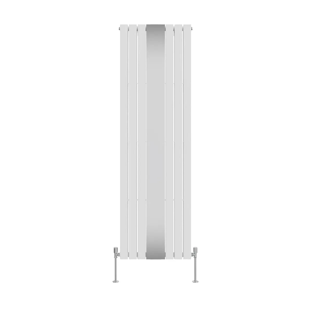 San Remo - Modern vertical flat panel mirror radiator white - Warmthology