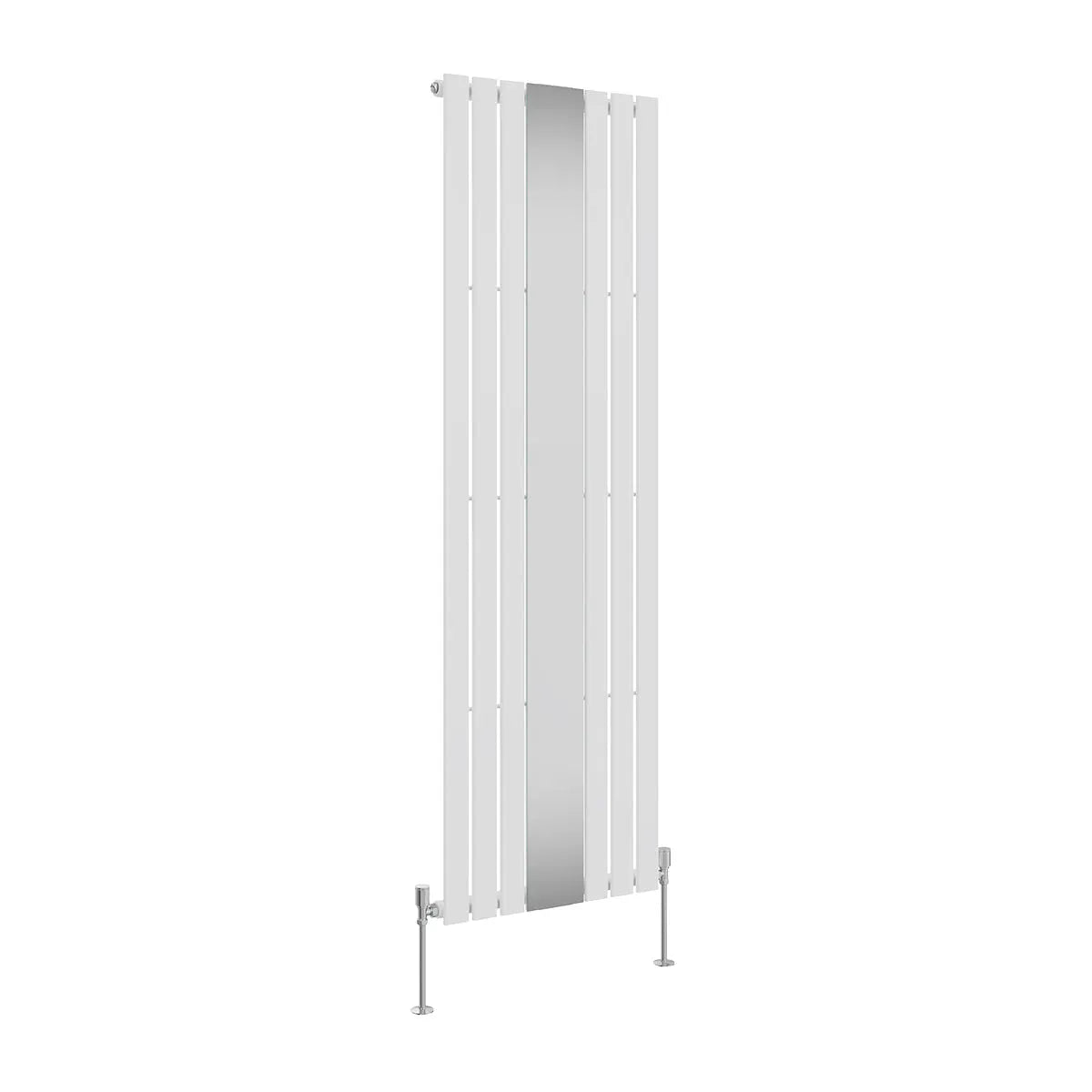 San Remo - Modern vertical flat panel mirror radiator white - Warmthology