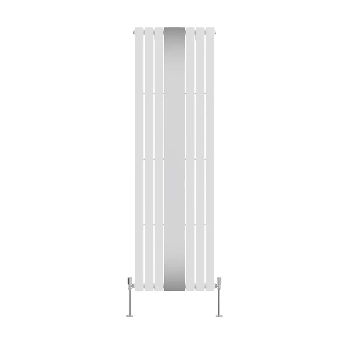 San Remo - Modern vertical flat panel mirror radiator white - Warmthology