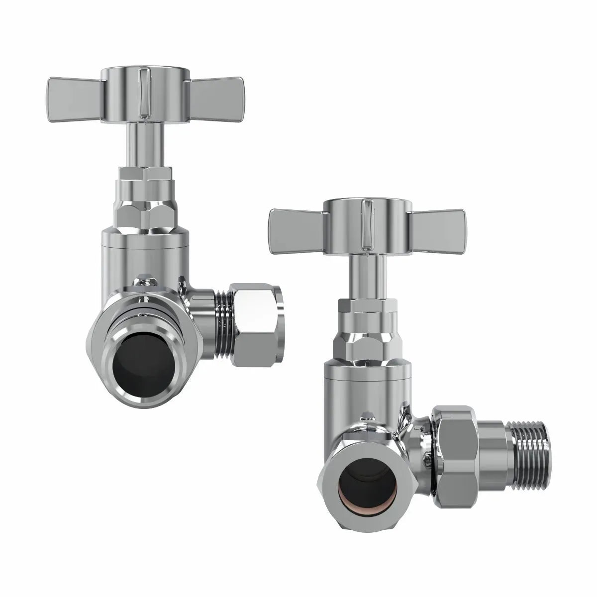 Traditional cross-head angled radiator valves - Warmthology